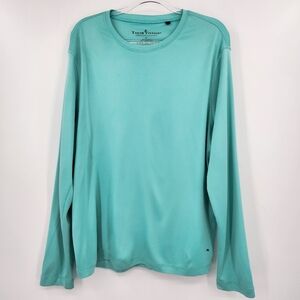 Tailor Vintage Graphic T-shirt Performance Long Sleeve Size Large Aqua Sailboat